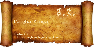 Bangha Kinga névjegykártya